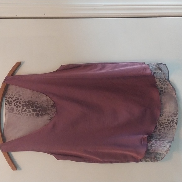Reversible Animal Print/Purple Tank Blouse - Picture 5 of 6